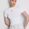 Cotton rich cropped beaded baby tee Cotton rich cropped beaded baby tee