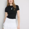 Cotton rich cropped beaded baby tee Cotton rich cropped beaded baby tee