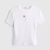 Cotton rich cropped beaded baby tee Cotton rich cropped beaded baby tee