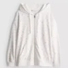Cotton rich floral zip through hoodie Cotton rich floral zip through hoodie
