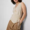 Cotton-rich knitted wrap vest Cotton-rich knitted wrap vest