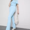 Cotton-rich pintuck flared-leg joggers Cotton-rich pintuck flared-leg joggers