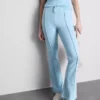 Cotton-rich pintuck flared-leg joggers Cotton-rich pintuck flared-leg joggers