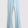 Cotton-rich pintuck flared-leg joggers Cotton-rich pintuck flared-leg joggers