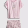 Cotton-rich printed shorty pajamas Cotton-rich printed shorty pajamas