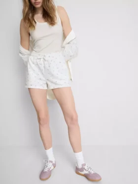Cotton rich relaxed floral shorts