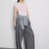Cotton-rich ribbed button-through top Cotton-rich ribbed button-through top