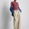 Cotton-rich ribbed button-through top Cotton-rich ribbed button-through top