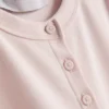 Cotton-rich ribbed button-through top Cotton-rich ribbed button-through top