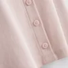 Cotton-rich ribbed button-through top Cotton-rich ribbed button-through top