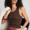Cotton-rich ribbed racerback tank Cotton-rich ribbed racerback tank