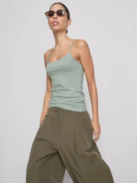 Cotton rich stretch cami top