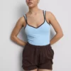 Cotton-rich sweetheart tank top