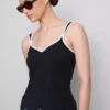 Cotton-rich sweetheart tank top