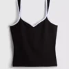 Cotton-rich sweetheart tank top