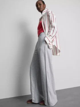 Cotton-rich wide-leg pleated joggers Cotton-rich wide-leg pleated joggers