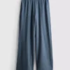 Cotton-rich wide-leg pleated joggers Cotton-rich wide-leg pleated joggers