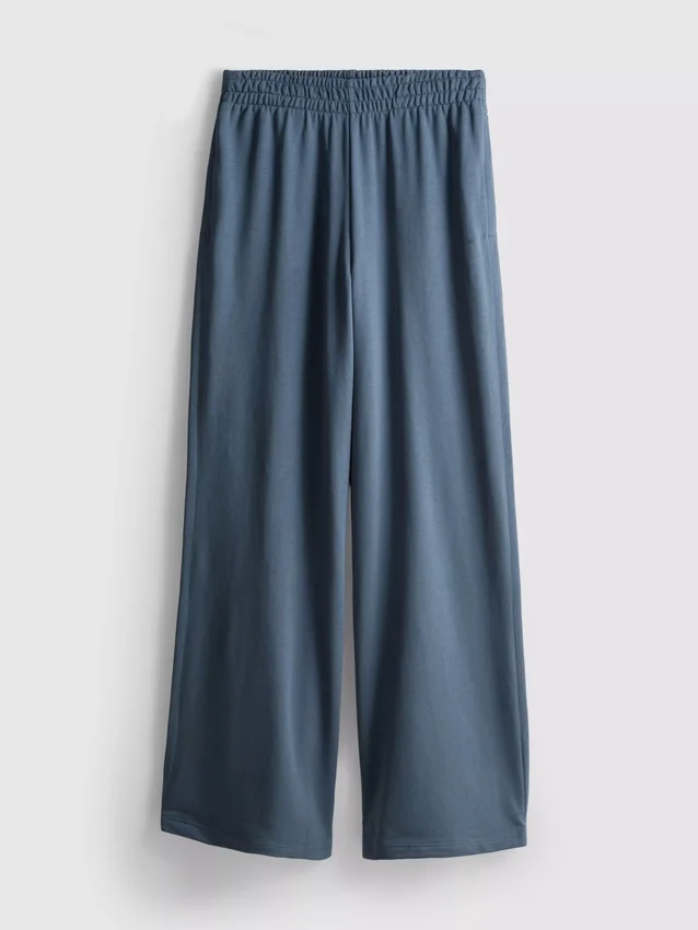 Cotton-rich wide-leg pleated joggers Cotton-rich wide-leg pleated joggers