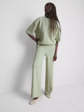 Cotton rich wide leg sweatpants