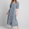Cotton seersucker midi smock dress Cotton seersucker midi smock dress