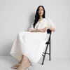 Cotton seersucker midi smock dress Cotton seersucker midi smock dress