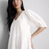 Cotton seersucker midi smock dress Cotton seersucker midi smock dress