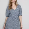 Cotton seersucker midi smock dress Cotton seersucker midi smock dress