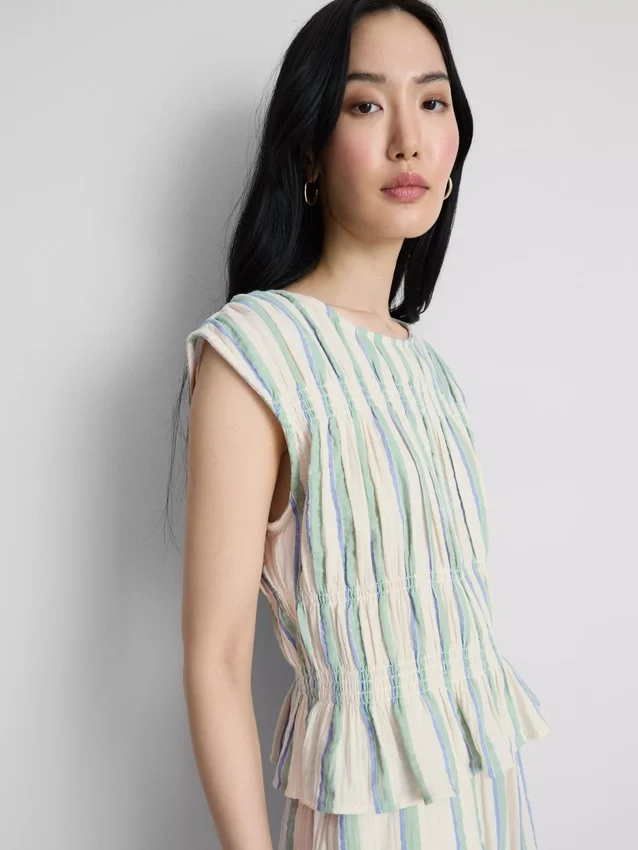 Cotton shirred tank top Cotton shirred tank top