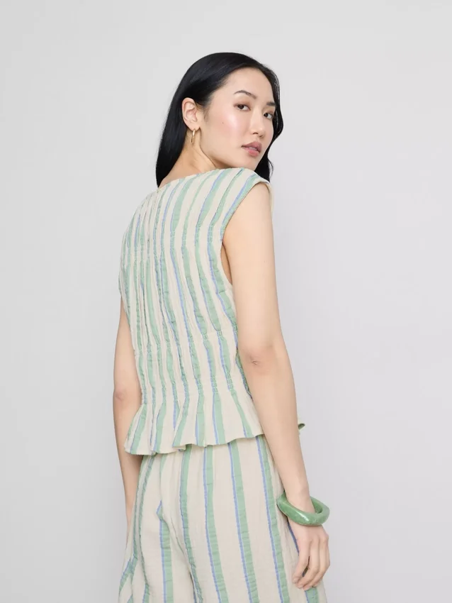 Cotton shirred tank top Cotton shirred tank top