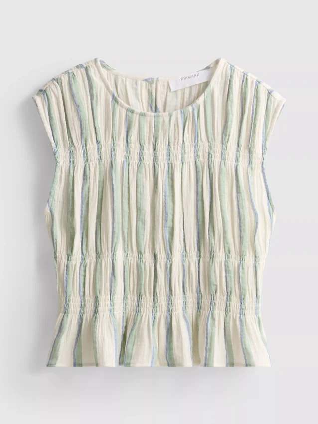 Cotton shirred tank top Cotton shirred tank top