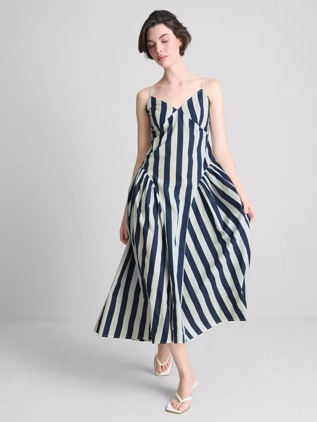 Cotton strappy corset midi dress Cotton strappy corset midi dress