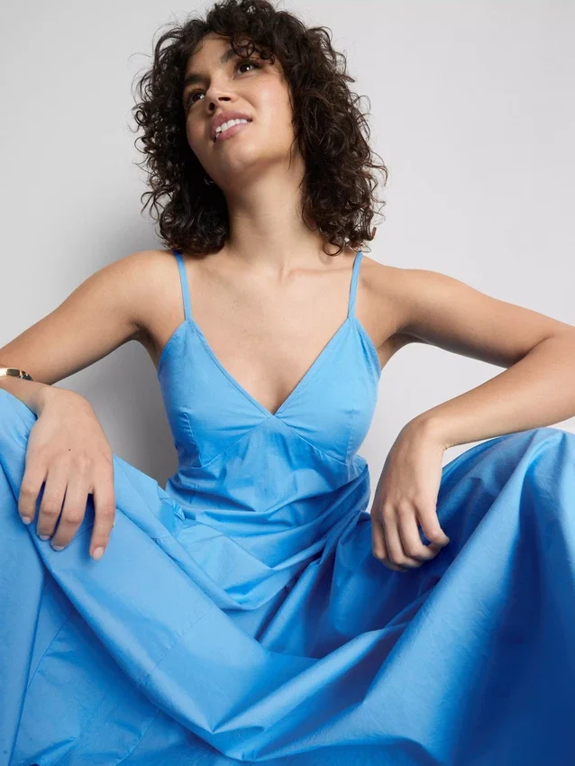 Cotton strappy corset midi dress Cotton strappy corset midi dress