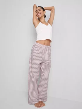 Cotton stripe pajama bottoms