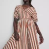 Cotton striped midaxi smock dress Cotton striped midaxi smock dress