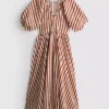 Cotton striped midaxi smock dress Cotton striped midaxi smock dress