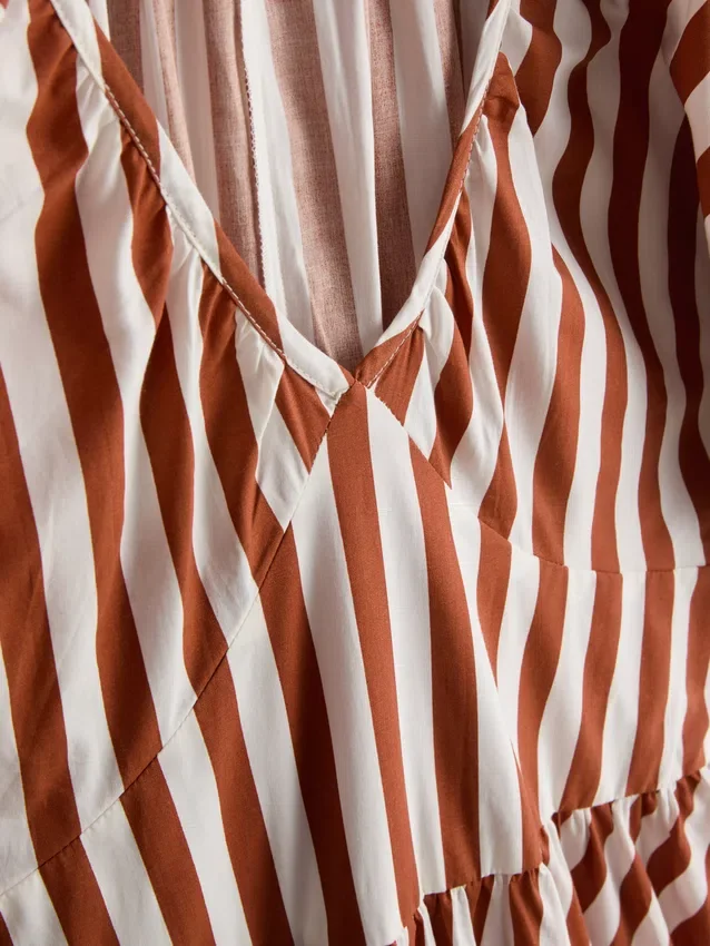 Cotton striped midaxi smock dress Cotton striped midaxi smock dress