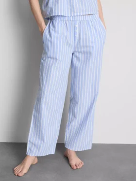 Cotton striped oxford pajama bottoms