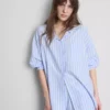 Cotton striped oxford pajama shirt Cotton striped oxford pajama shirt