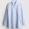 Cotton striped oxford pajama shirt Cotton striped oxford pajama shirt