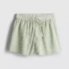 Cotton striped seersucker shorts