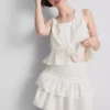 Cotton tiered embroidered mini skirt Cotton tiered embroidered mini skirt