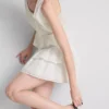 Cotton tiered embroidered mini skirt Cotton tiered embroidered mini skirt