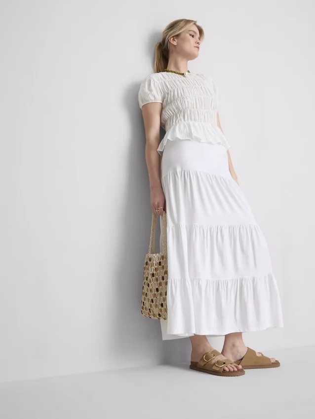Cotton tiered maxi peasant skirt Cotton tiered maxi peasant skirt