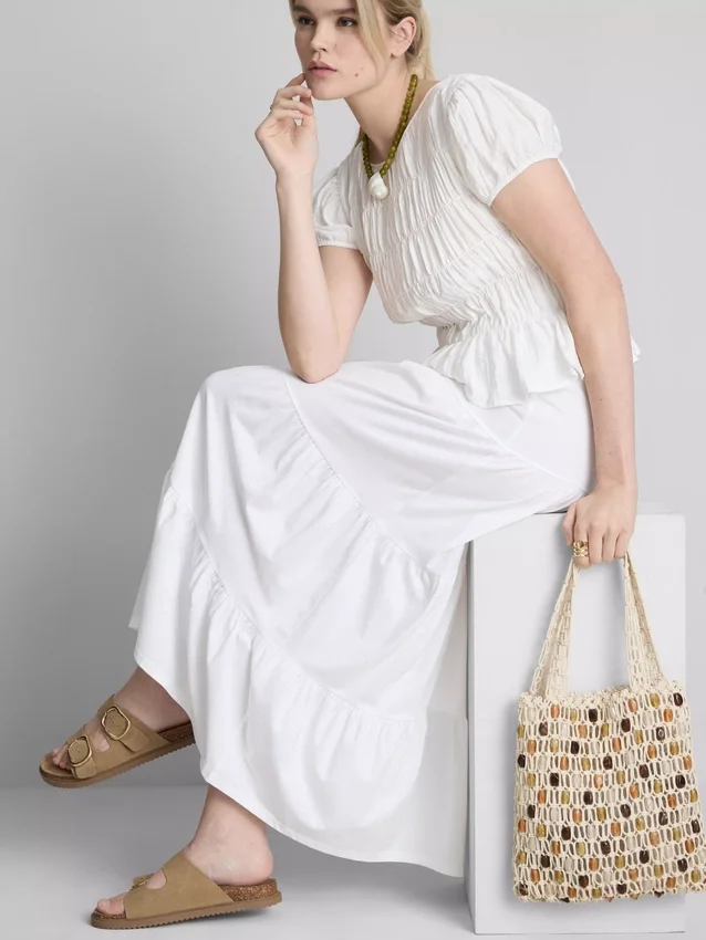 Cotton tiered maxi peasant skirt Cotton tiered maxi peasant skirt