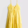 Cotton tiered v-neck mini dress Cotton tiered v-neck mini dress