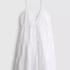Cotton tiered v-neck mini dress Cotton tiered v-neck mini dress