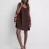 Cotton trapeze mini dress