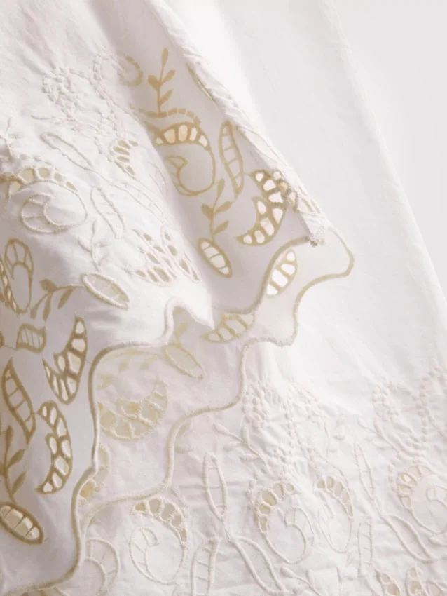 Cotton wide leg embroidered pants Cotton wide leg embroidered pants
