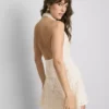 Cowl neck crochet halter mini dress Cowl neck crochet halter mini dress