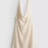 Cowl neck crochet halter mini dress Cowl neck crochet halter mini dress